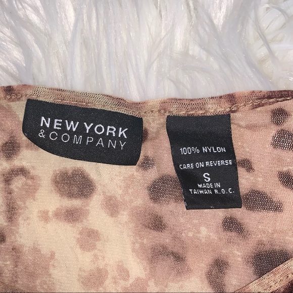 Retro Y2K Sheer Animal Print Mesh Nylon Leopard Tunic Shirt - Picture 3 of 8